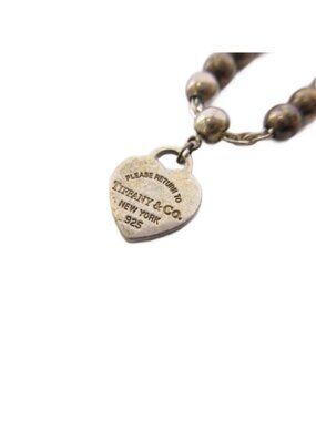 Tiffany & Co Return to Mini Heart Tag Beads Ball Bracelet Silver Color KH
